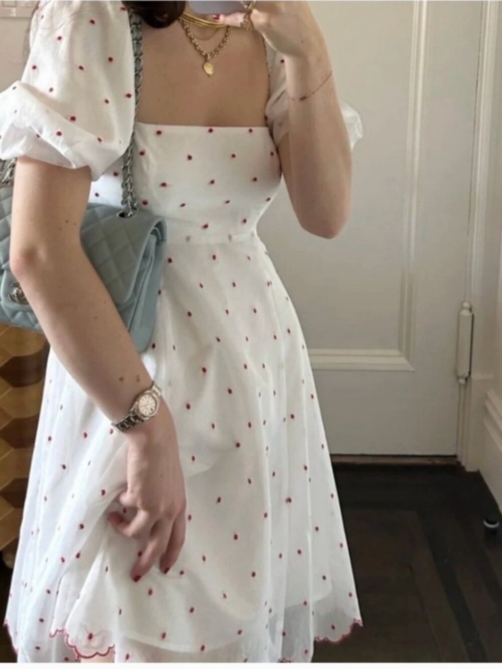 NWT Hill House Matilda Mini Dress Cherry Organza Dot - Picture 3 of 8